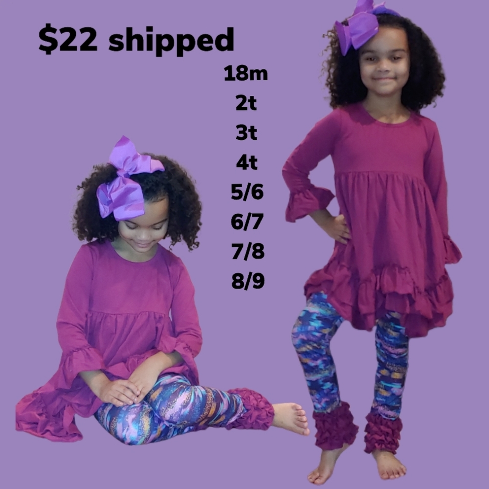 Boutique Purple Ruffle set